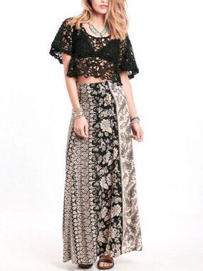 Novella Royale "Susi" Black Hazely Maxi Skirt — NWOT